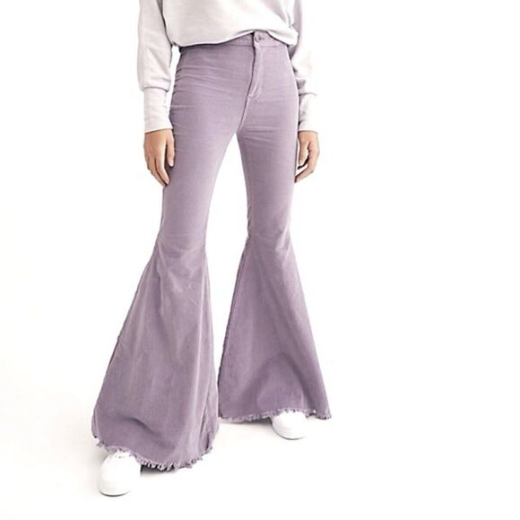 Free People Denim - Free People We The Free Just Float On Flare Jeans Size 27 Lilac Bell Bottom Boho